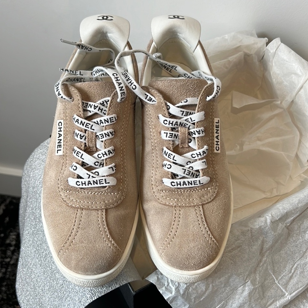 Chanel Weekender Suede Calfskin Leather Sneakers